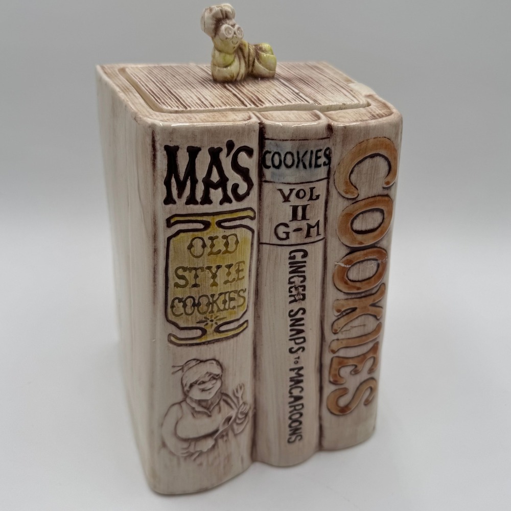 Treasure Craft Cookie Jar Cookbook Style Vintage Ma's‎ Old Style USA Chef Lid